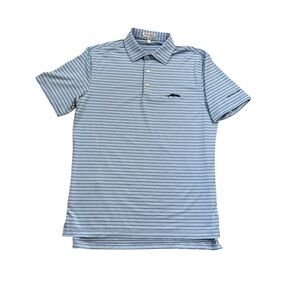 Peter Millar Summer Comfort Golf Polo with Micro Stripes Grove XXIII Club logo S